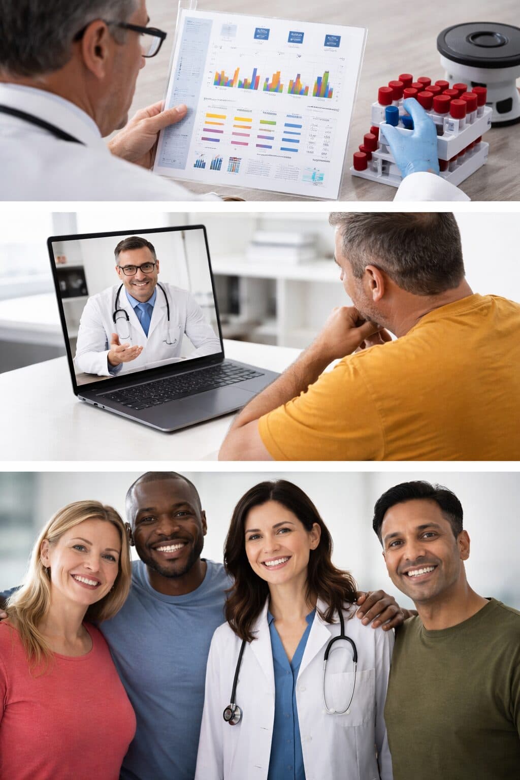 Lab work review, virtual consultation, and multidisciplinary patient care